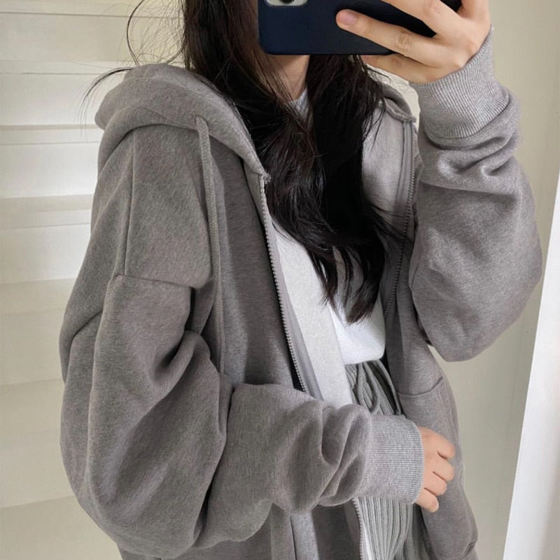 Bluza Damska Rozpinana Z Kapturem | Oversize