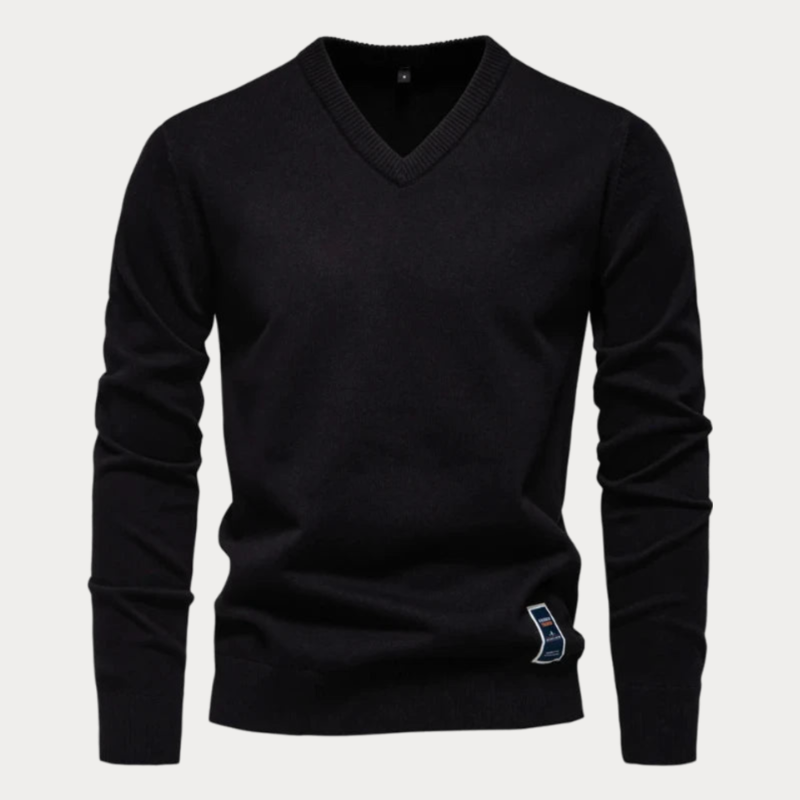 Męski Sweter Z Dekoltem V | Klasyczny