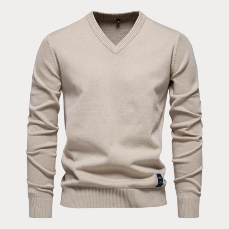 Męski Sweter Z Dekoltem V | Klasyczny