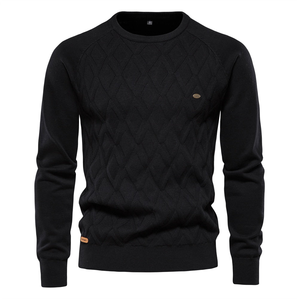 Sweter Męski Z Diamentowym Wzorem | Klasyczny Styl Na Jesień