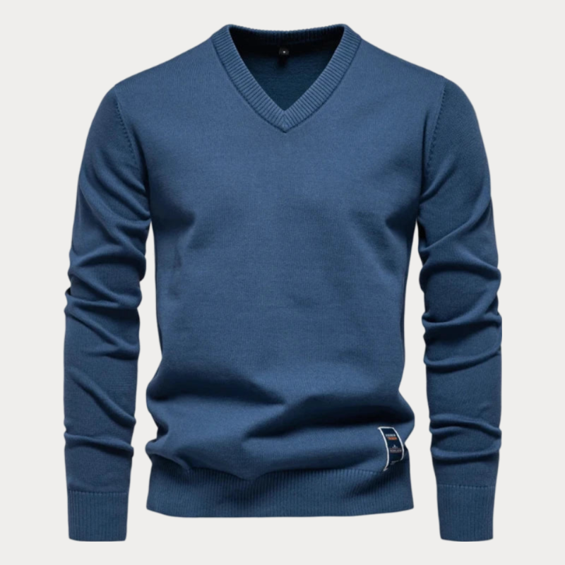 Męski Sweter Z Dekoltem V | Klasyczny