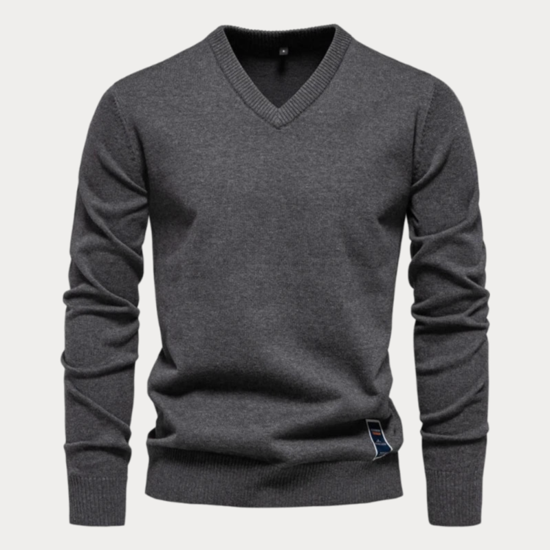 Męski Sweter Z Dekoltem V | Klasyczny