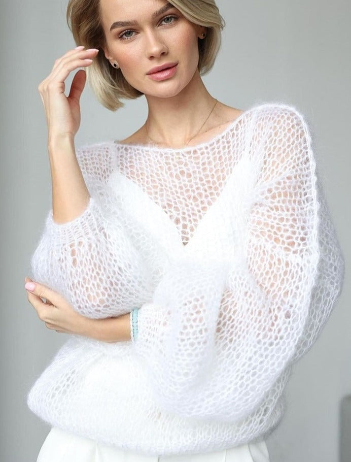 Sweter Damski Prześwitujący | Oversize