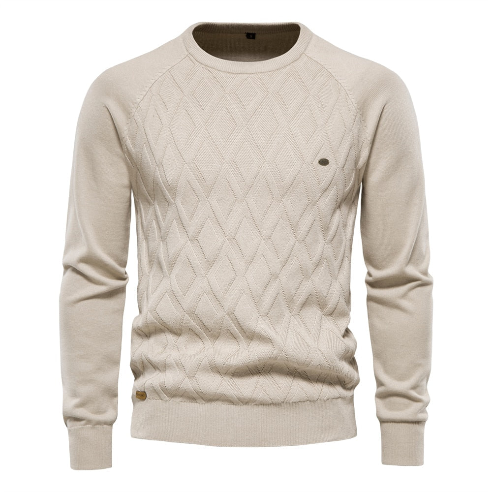 Sweter Męski Z Diamentowym Wzorem | Klasyczny Styl Na Jesień
