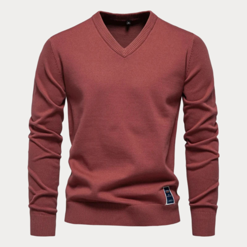 Męski Sweter Z Dekoltem V | Klasyczny