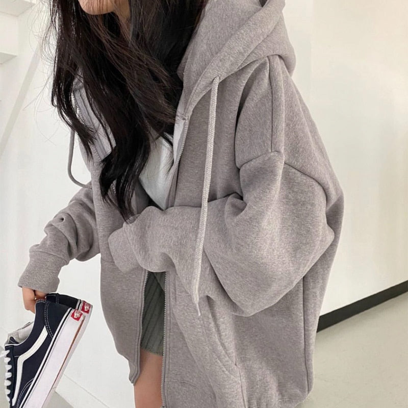 Bluza Damska Rozpinana Z Kapturem | Oversize