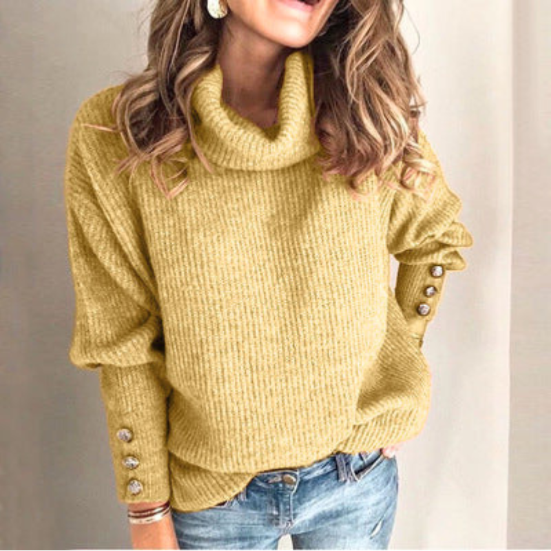 Damski Sweter Dzianinowy | Z Golfem