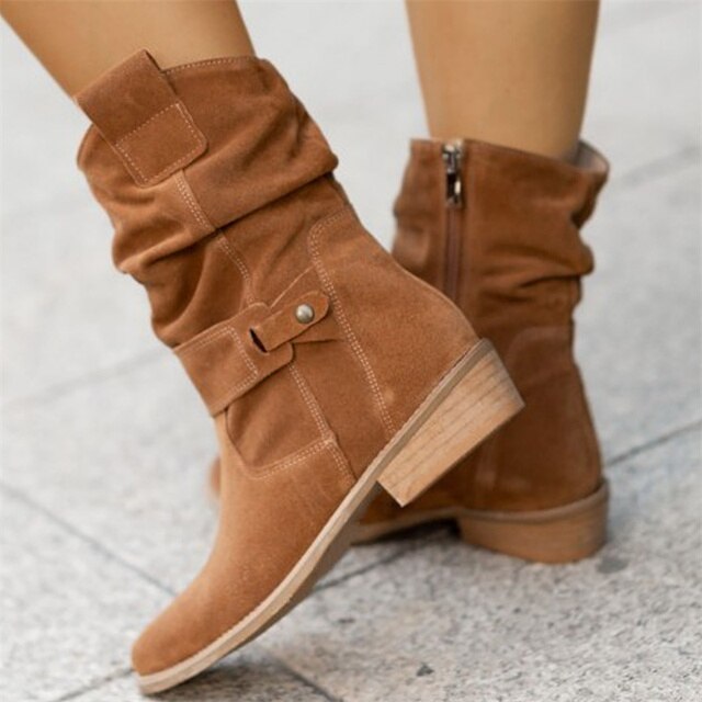 Stylowe Damskie Botki | Buty Na Niskim Obcasie