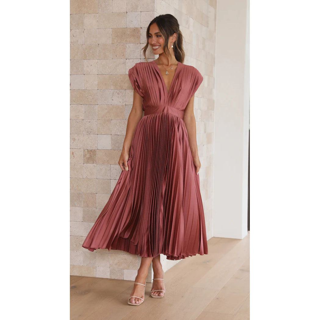 Sukienka Damska Maxi Plisowana Bez Rękawów | Elegancka I Zwiewna