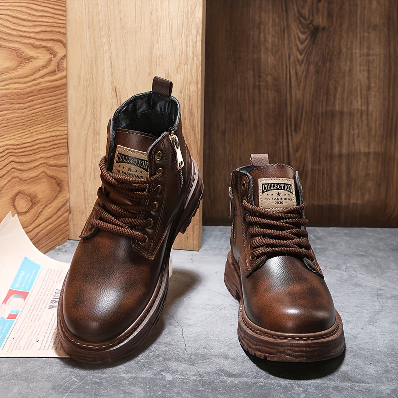 Męskie Wysokie Buty Zimowe | Sznurowane
