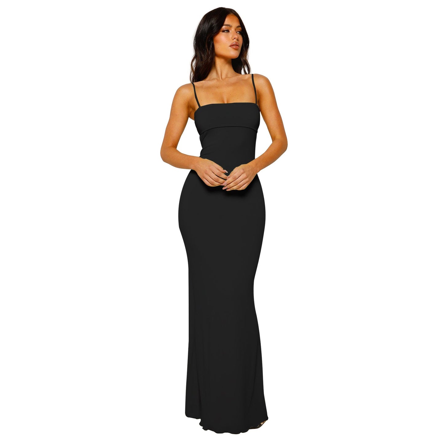 Sukienka Maxi Obcisła Dla Kobiet | Elegancka Z Odkrytymi Plecami
