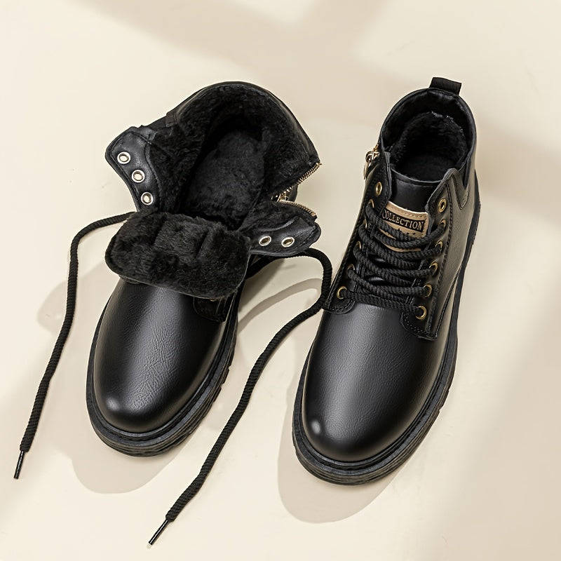 Męskie Wysokie Buty Zimowe | Sznurowane