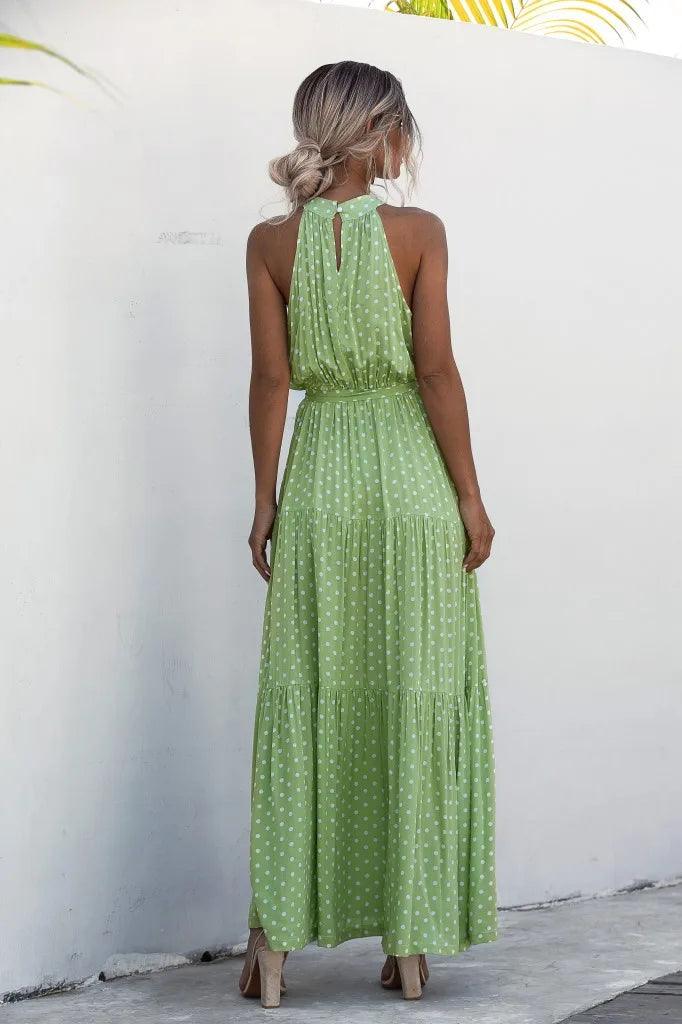 Elegancka Długa Sukienka Maxi W Groszki | Idealna Na Lato