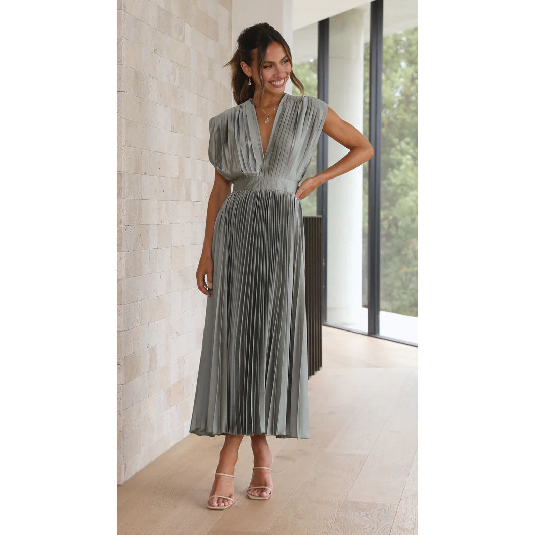 Sukienka Damska Maxi Plisowana Bez Rękawów | Elegancka I Zwiewna