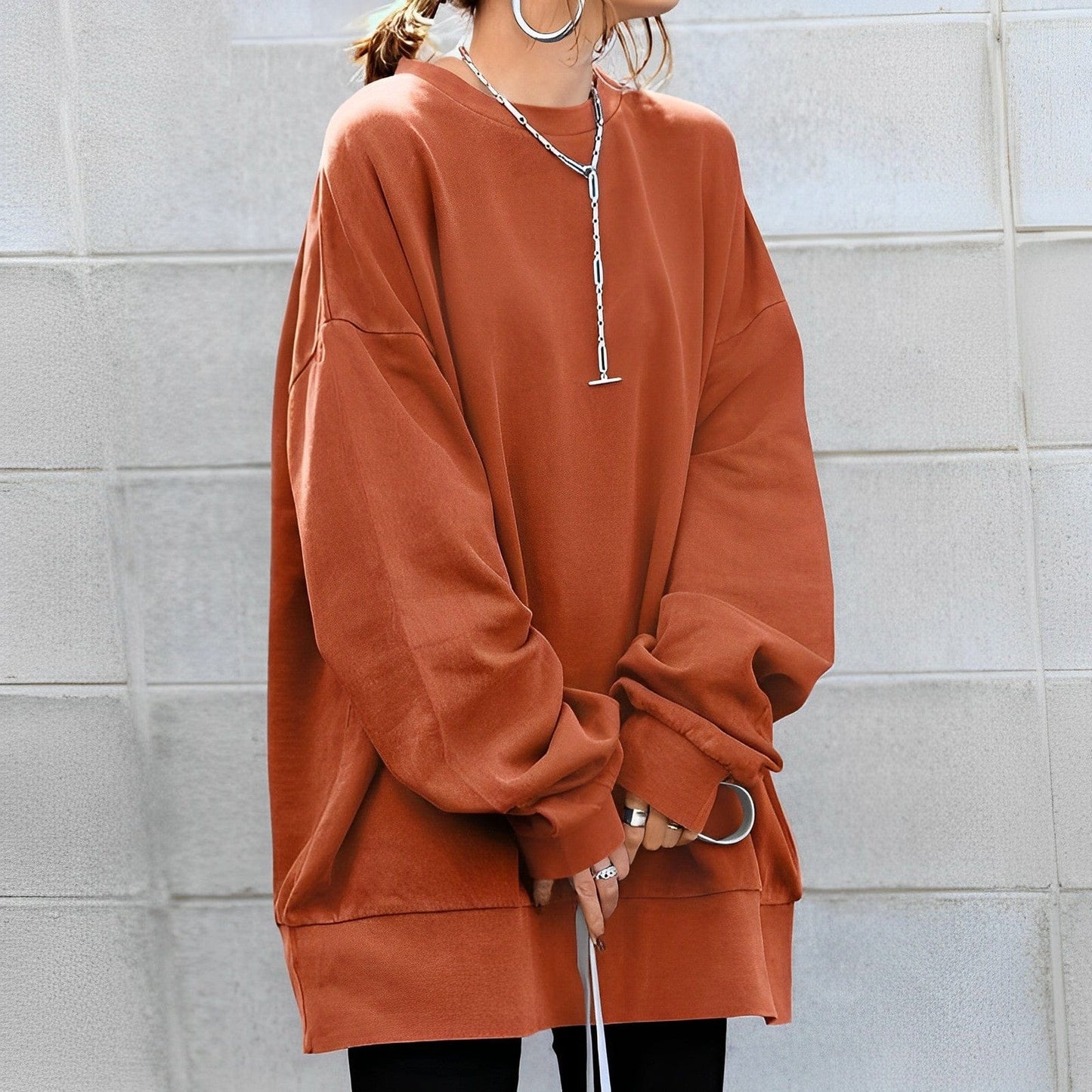 Damska Bluza Oversize | Luźny Sweter Bluza Styl Casualowy