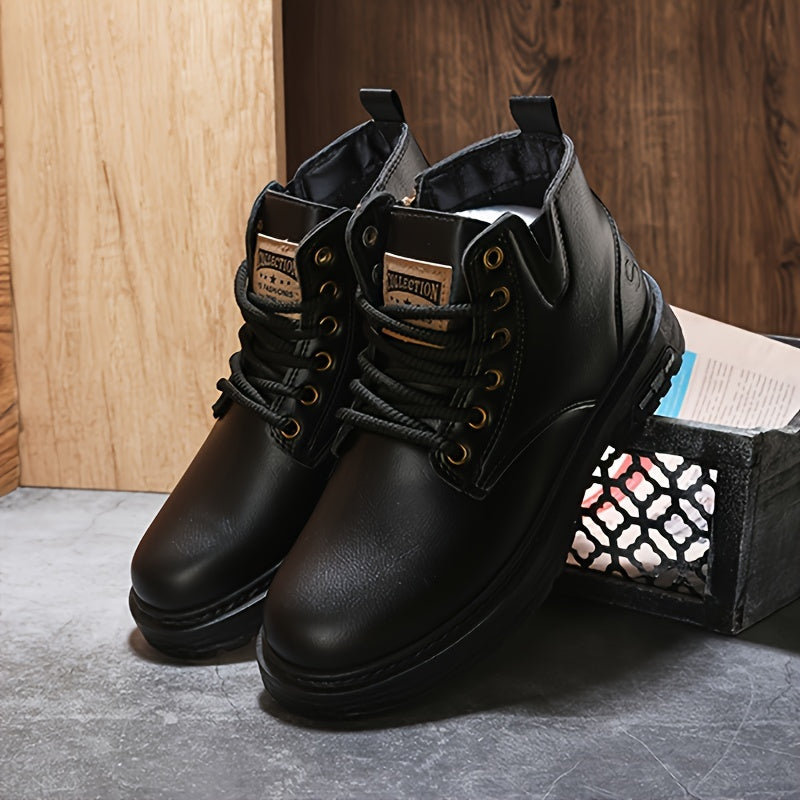 Męskie Wysokie Buty Zimowe | Sznurowane