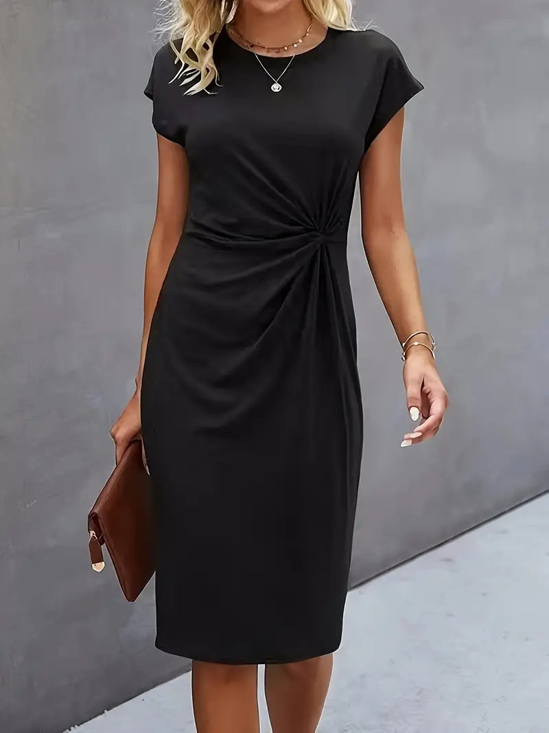 Damska Sukienka Midi Z Eleganckim Skręceniem W Talii | Styl I Klasa