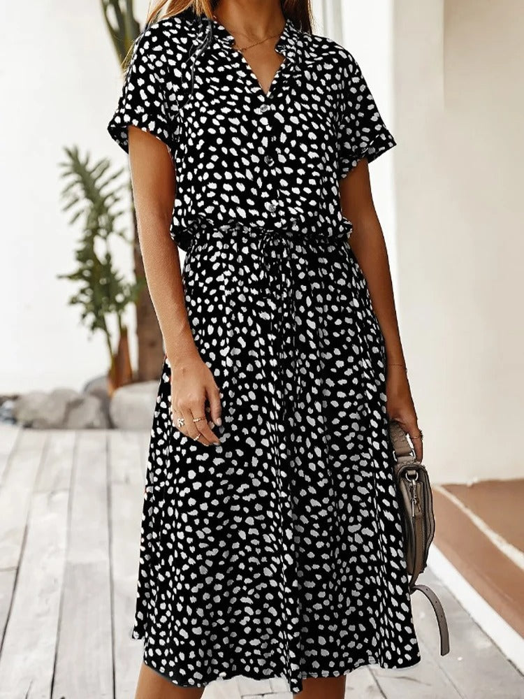 Elaine | Elegancka Sukienka Koszulowa Midi Damska Na Każdą Okazję