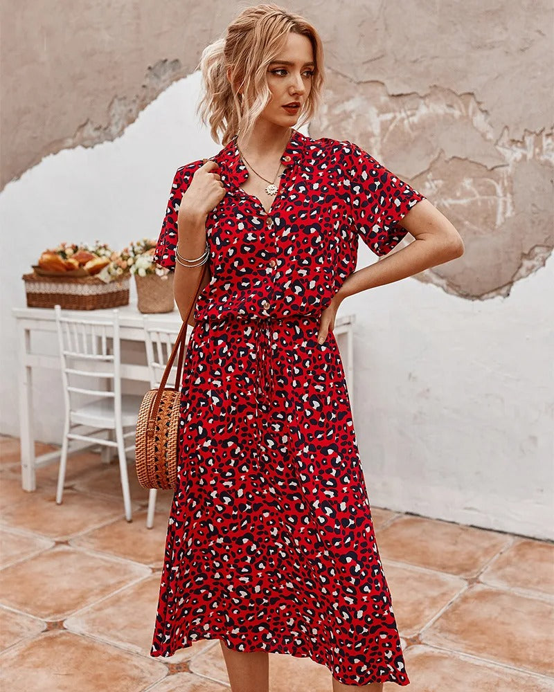 Elaine | Elegancka Sukienka Koszulowa Midi Damska Na Każdą Okazję