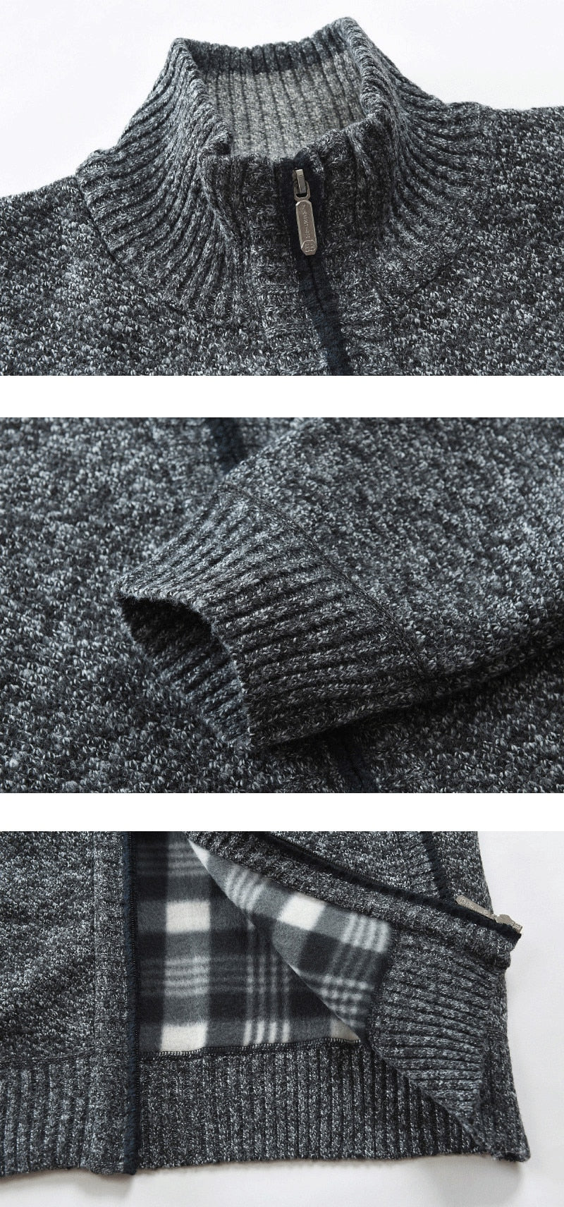 Sweter Z Zamkiem I Ociepleniem | Klasyczny Sweter Na Co Dzień