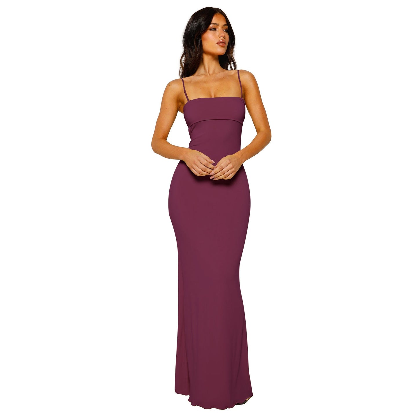 Sukienka Maxi Obcisła Dla Kobiet | Elegancka Z Odkrytymi Plecami