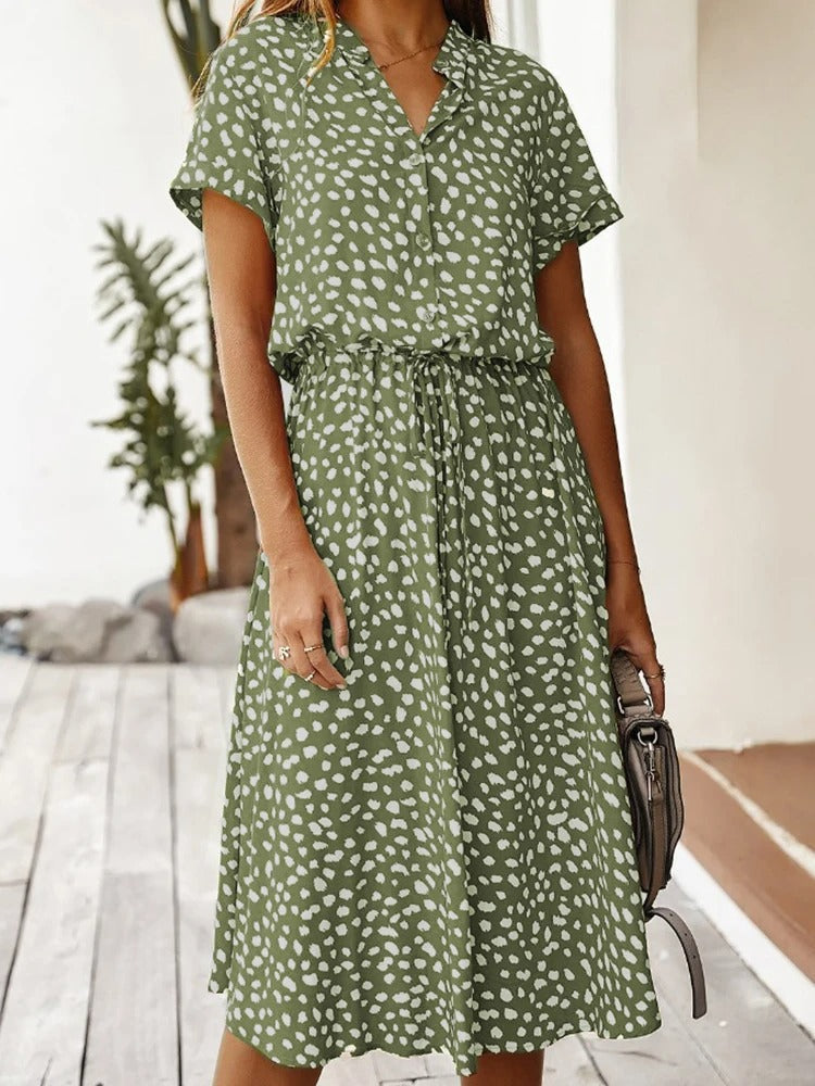 Elaine | Elegancka Sukienka Koszulowa Midi Damska Na Każdą Okazję