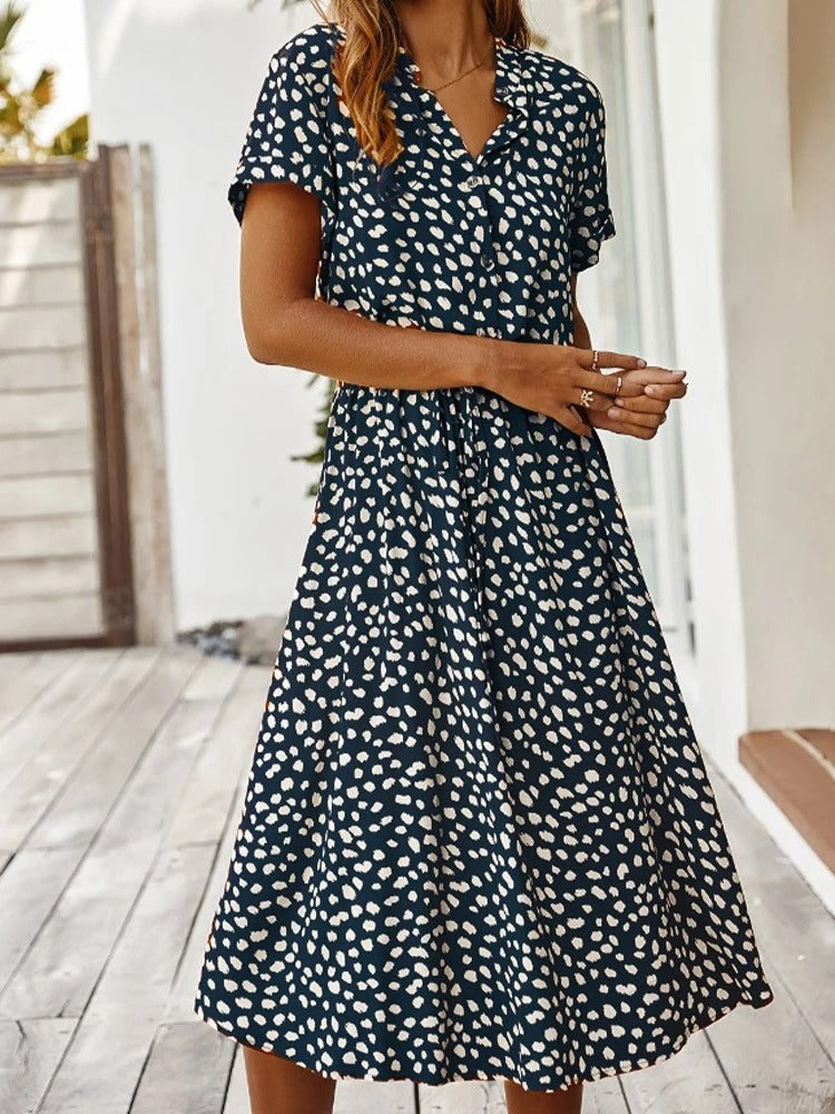 Elaine | Elegancka Sukienka Koszulowa Midi Damska Na Każdą Okazję
