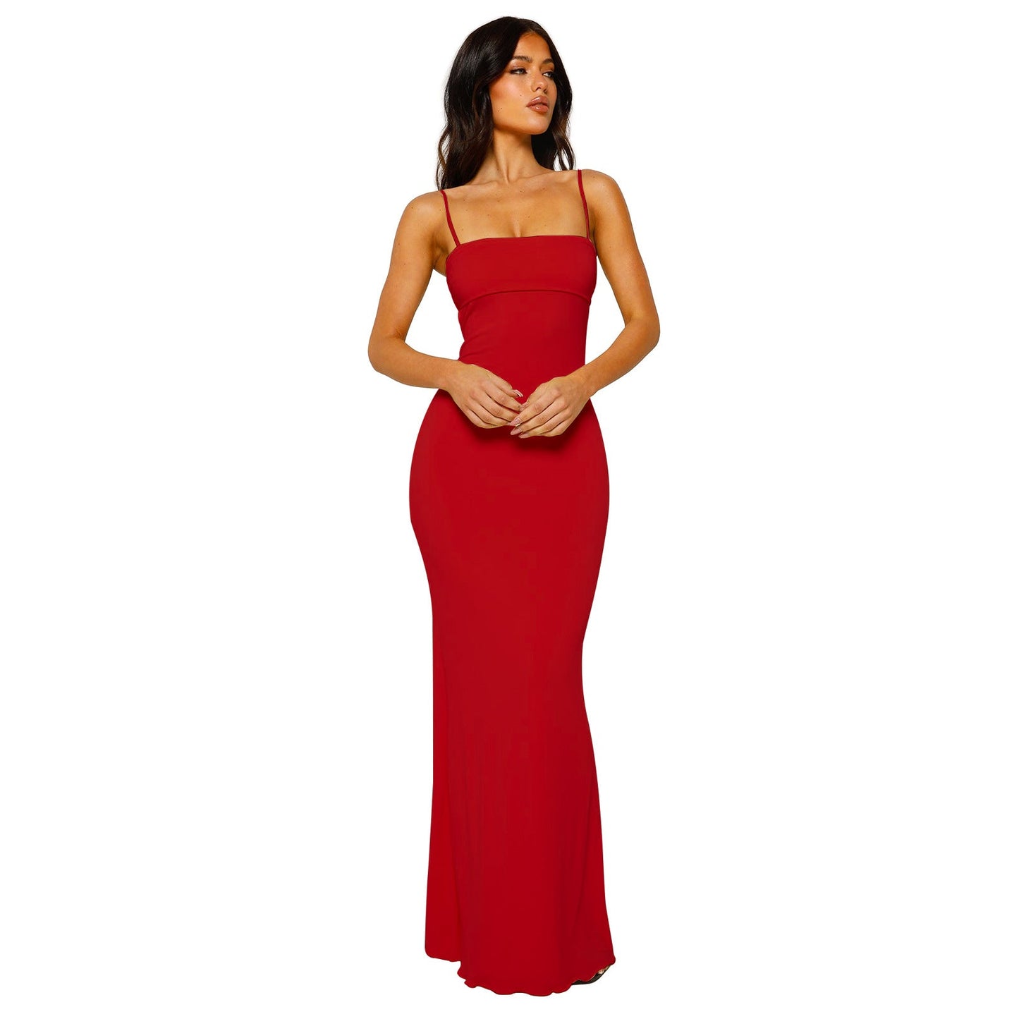 Sukienka Maxi Obcisła Dla Kobiet | Elegancka Z Odkrytymi Plecami