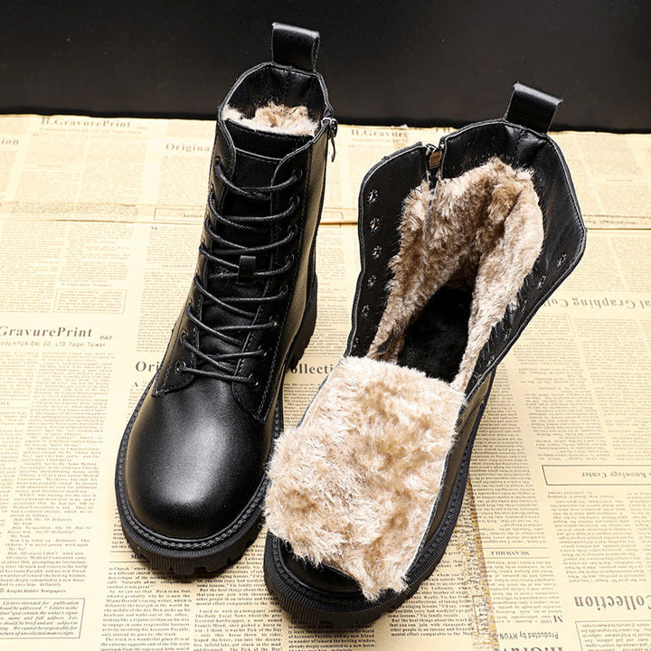Czarne Damskie Botki Zimowe | Stylowe Buty