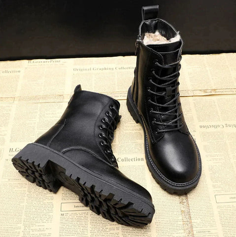 Czarne Damskie Botki Zimowe | Stylowe Buty
