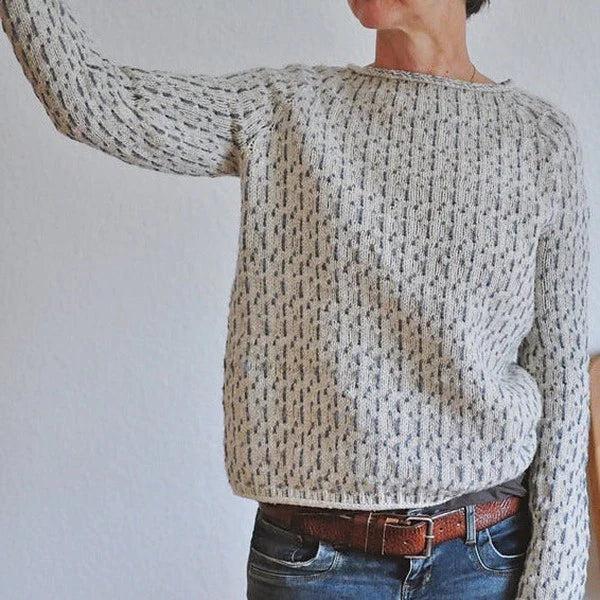 Elegancki Sweter Damski | Okrągły Dekolt Klasyczny Styl