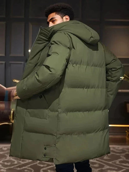 Męska Zimowa Kurtka | Parka Sięgająca Kolan