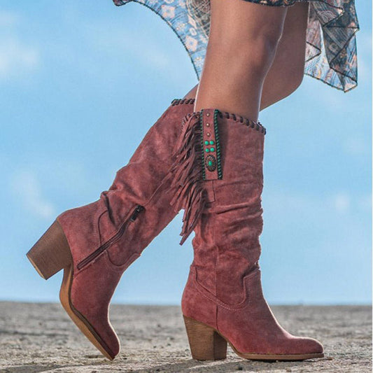 Damskie Kowbojki Do Kolan | Styl Western