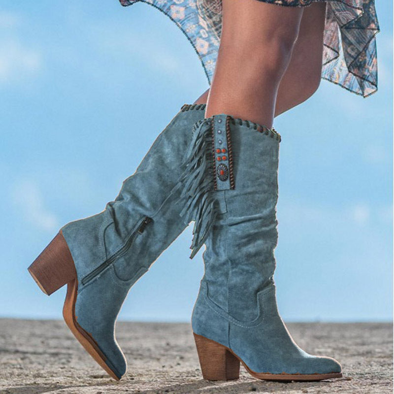 Damskie Kowbojki Do Kolan | Styl Western