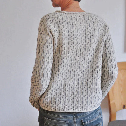 Elegancki Sweter Damski | Okrągły Dekolt Klasyczny Styl