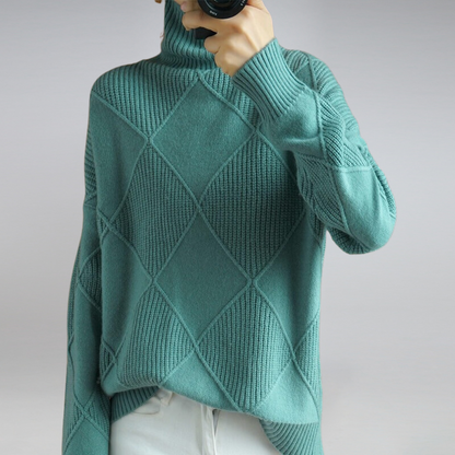Ciepły Golf Zimowy Długi Rękaw | Stylowy Sweter Damski