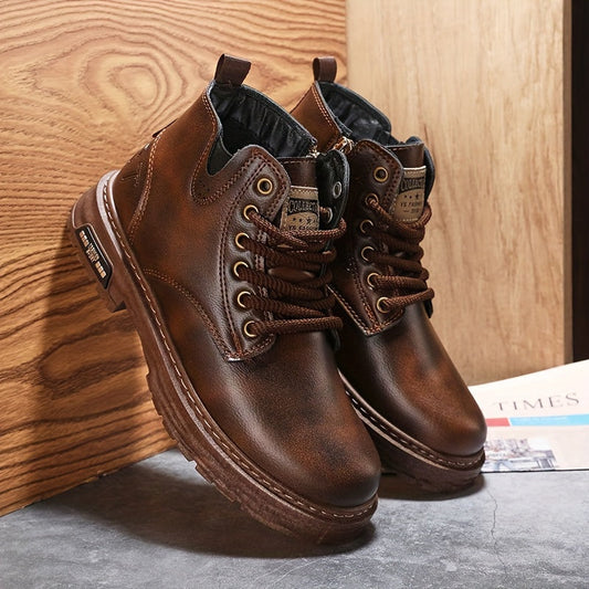 Męskie Wysokie Buty Zimowe | Sznurowane
