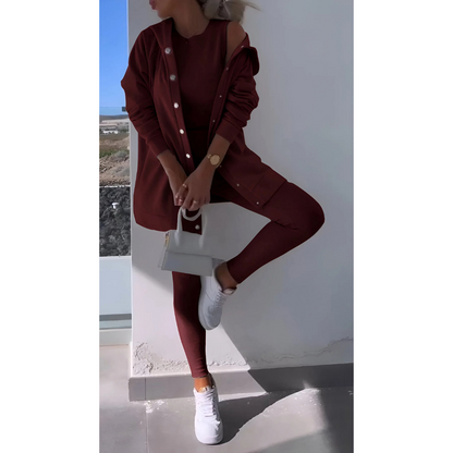 Damski Trzyczęściowy Dres | Komplet Domowy