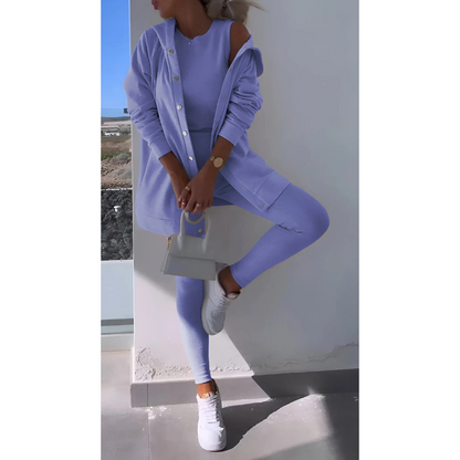 Damski Trzyczęściowy Dres | Komplet Domowy