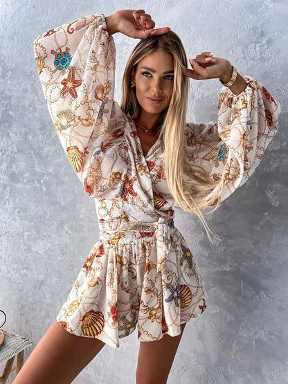 Kombinezon Damski Boho Z Koronką | Letni Plażowy Playsuit