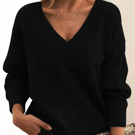 Sweter Z Dekoltem W Serek | Elegancki Wygodny Krój Dla Kobiet