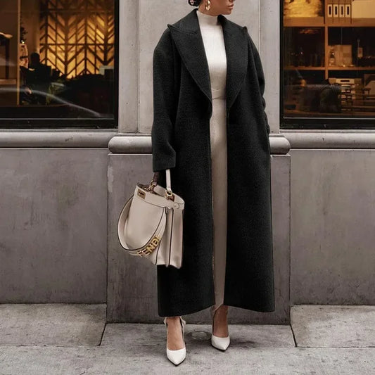 Damski Długi Oversize Płaszcz | Ciepły Casual Krój
