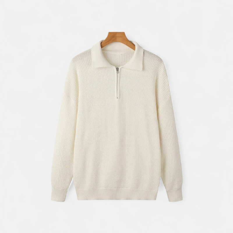 Sikora | Męski Sweter Z Półzamkiem
