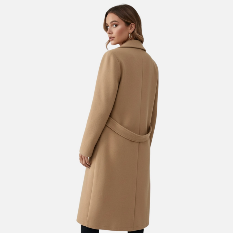 Sikora | Damski Długi Płaszcz Z Paskiem