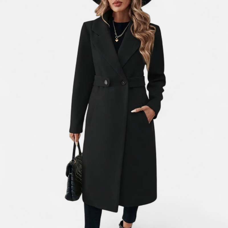 Sikora | Damski Długi Płaszcz Z Paskiem