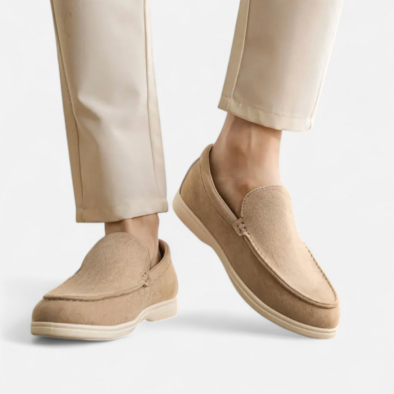 Sikora | Zamszowe Męskie Mokasyny Wsuwane