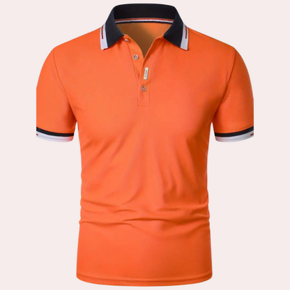Elegancka Męska Koszulka Polo Na Lato | Stylowa W Kolorze Pomarańczowym
