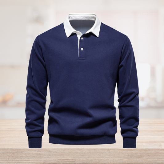 Elegancka Męska Koszulka Polo Z Długim Rękawem | Klasyczny Styl