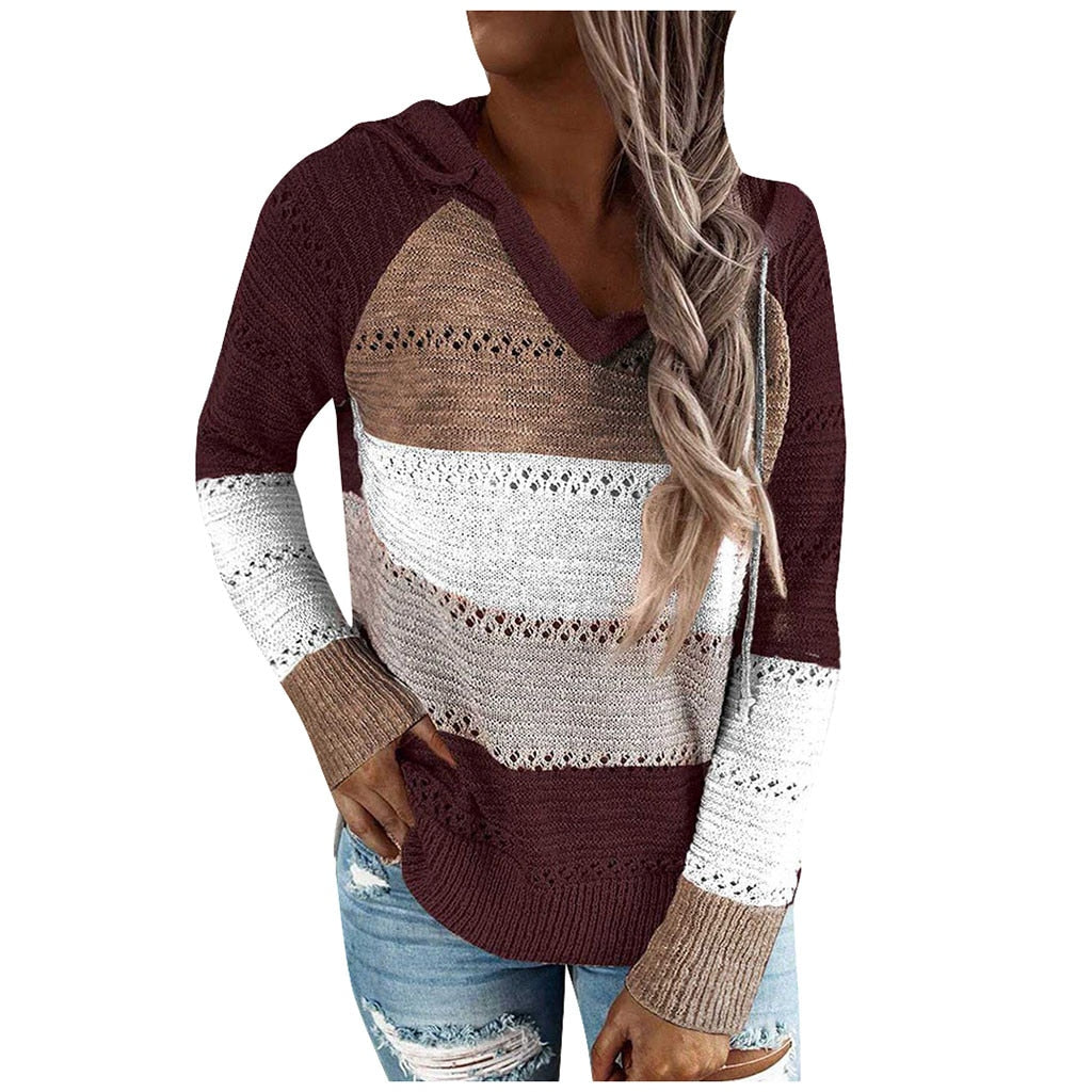 Damski Sweter Z Kapturem | Styl Boho I Modny Luźny Krój