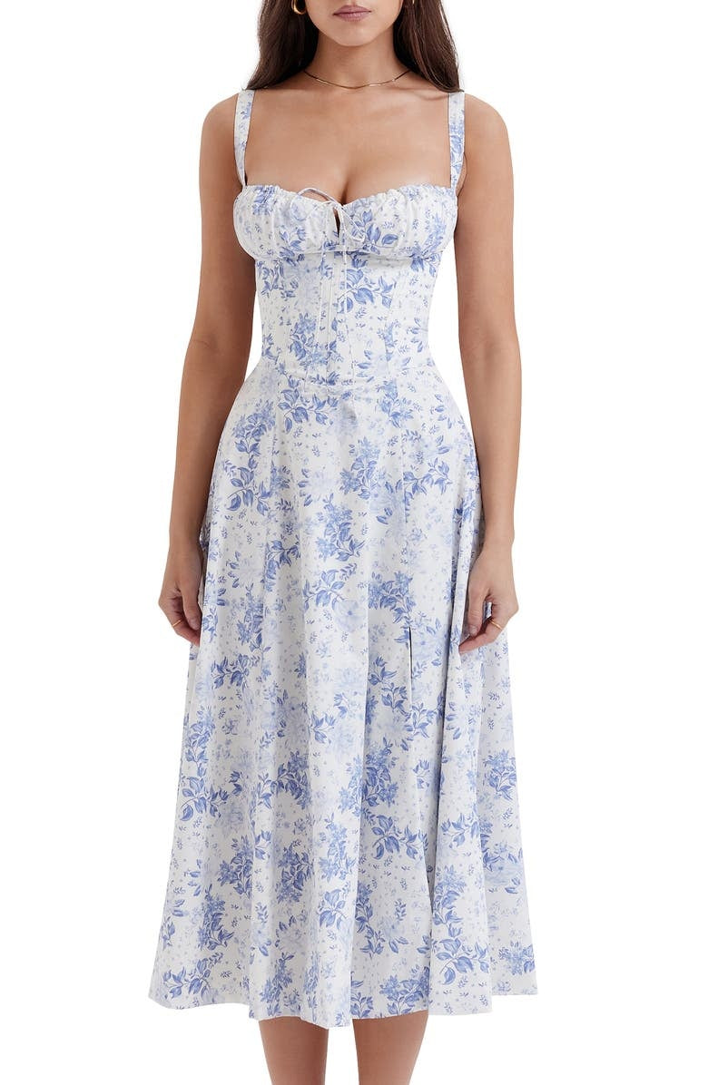 Kwiatowa Sukienka Bustier Z Modelującą Talią | Kobiecy Krój I Styl